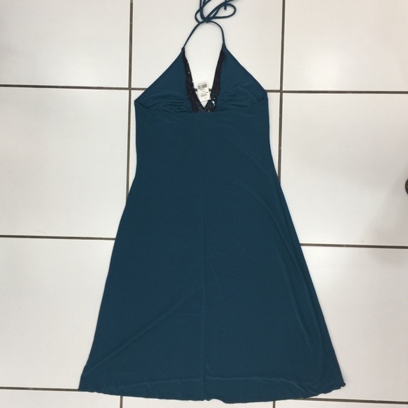 NWT Georgiou Studio Teal Halter Dress - Picture 3 of 7